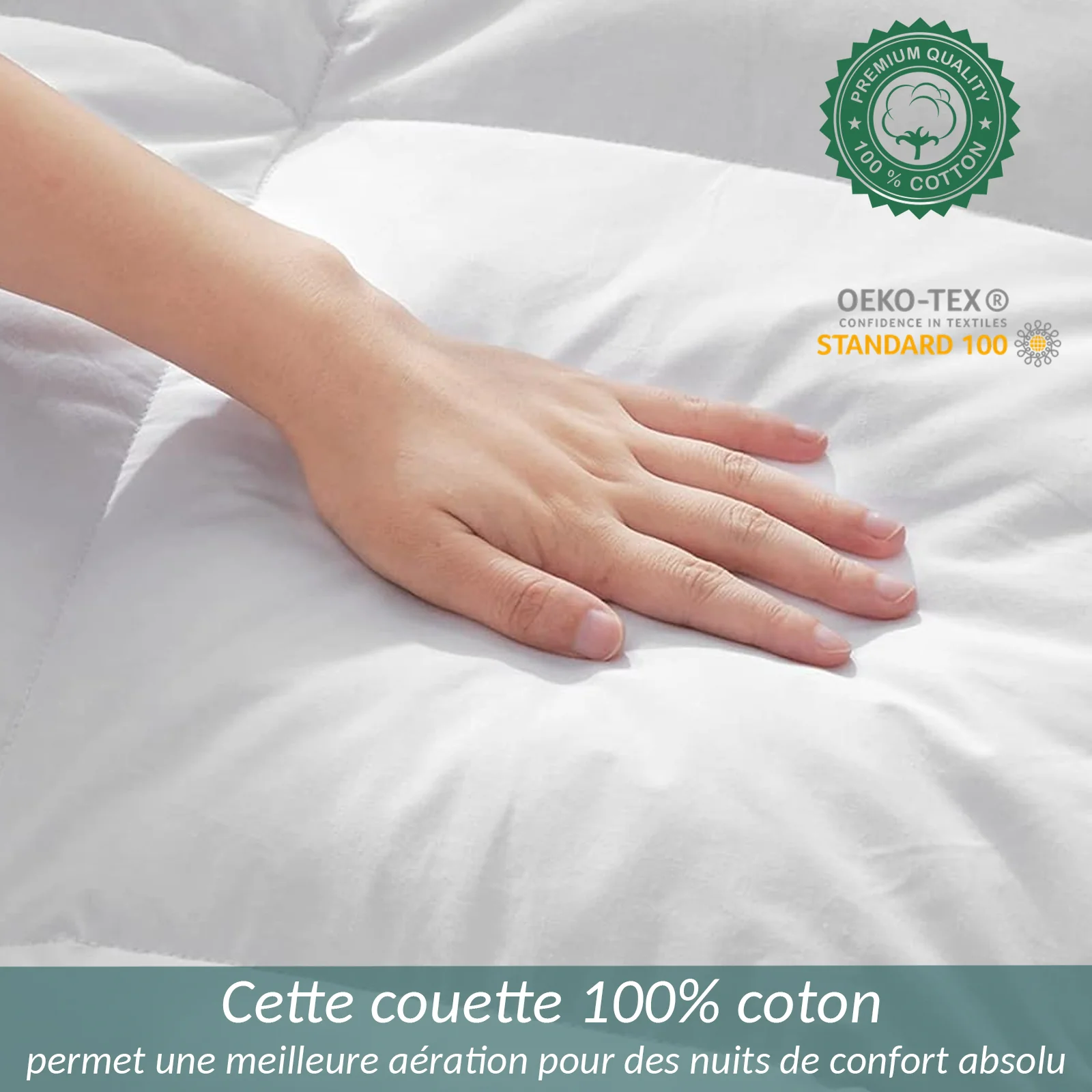 Couette tempérée 50% duvet, 50% plumes - Collection Premium - Image 8
