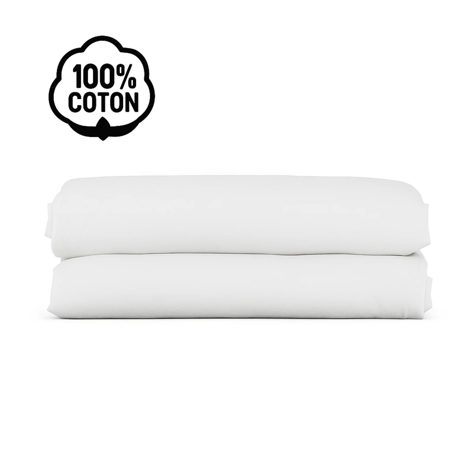 Drap housse coton élastique, confortable, blanc naturel - Collection Unie - Image 10