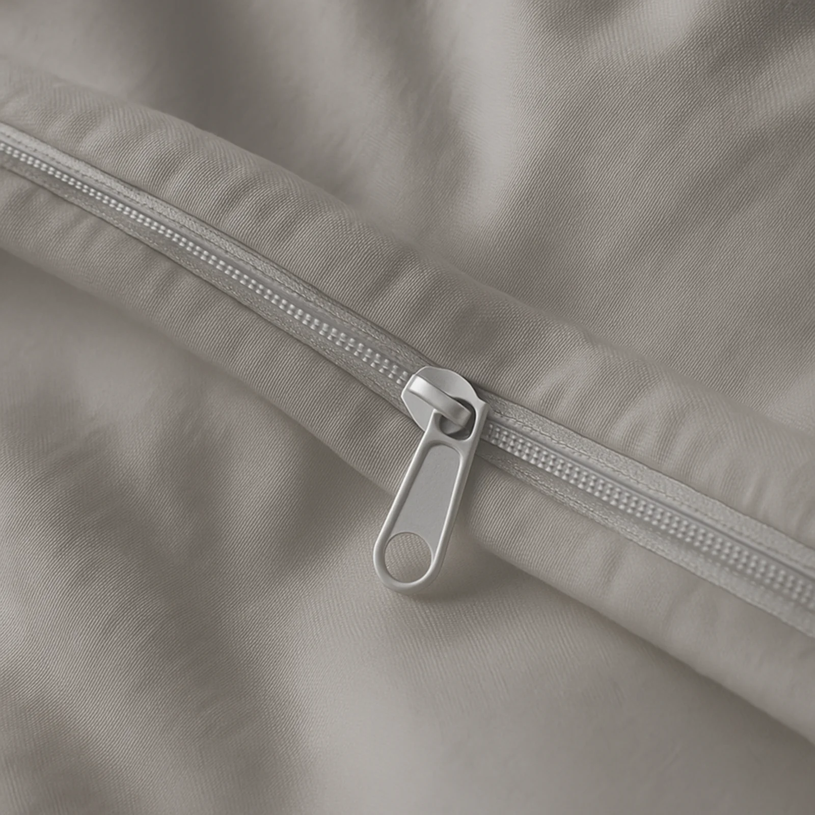 Housse de couette gris clair, douce, respirante - Collection Unie - Image 3
