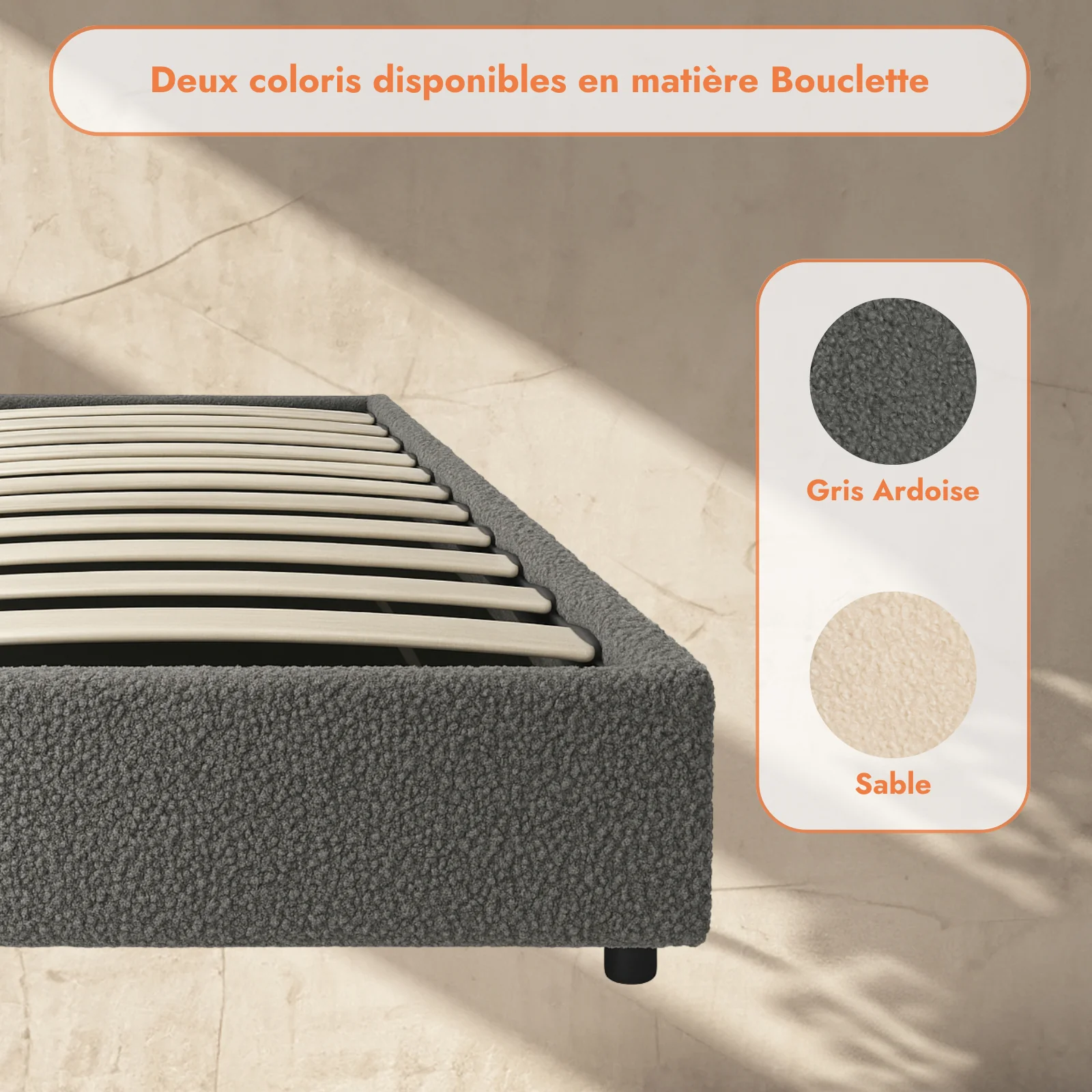 Lit coffre électrique bouclette, télécommande, sommier flexible - Collection Futura - Image 6