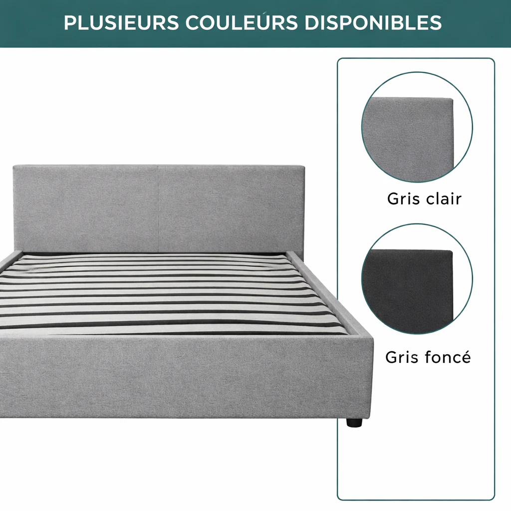 Lit coffre électrique avec tête de lit, tissu, télécommande - Collection Futura design - Image 5