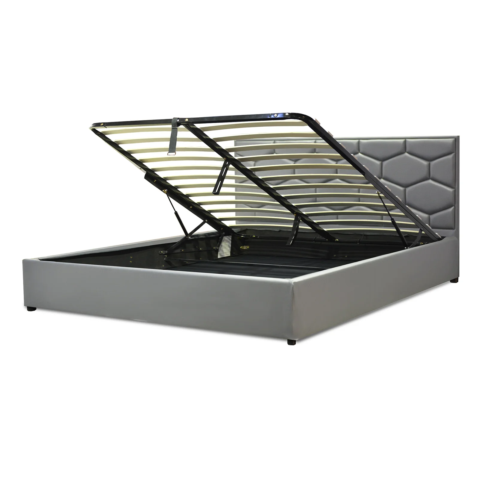 Lit coffre VariLuxe innovant - Tête de lit interchangeable : Simili cuir et grand coffre - Image 3