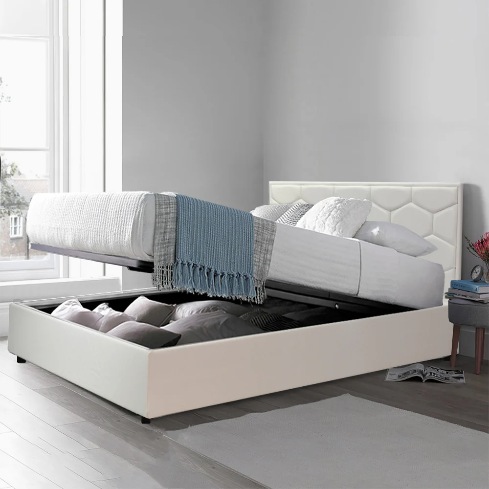 Lit coffre VariLuxe innovant - Tête de lit interchangeable : Simili cuir et grand coffre - Image 5