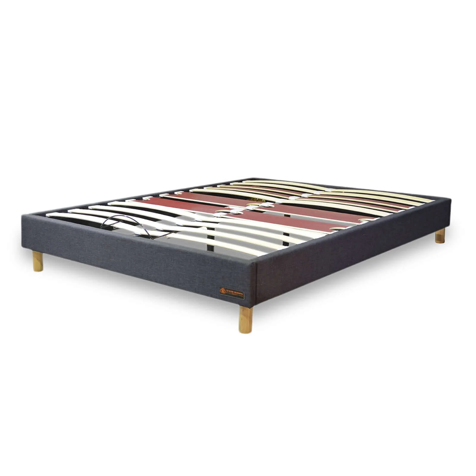 Sommier tissu Eva : Cadre et pieds en bois - sommier à lattes flexibles - Image 4
