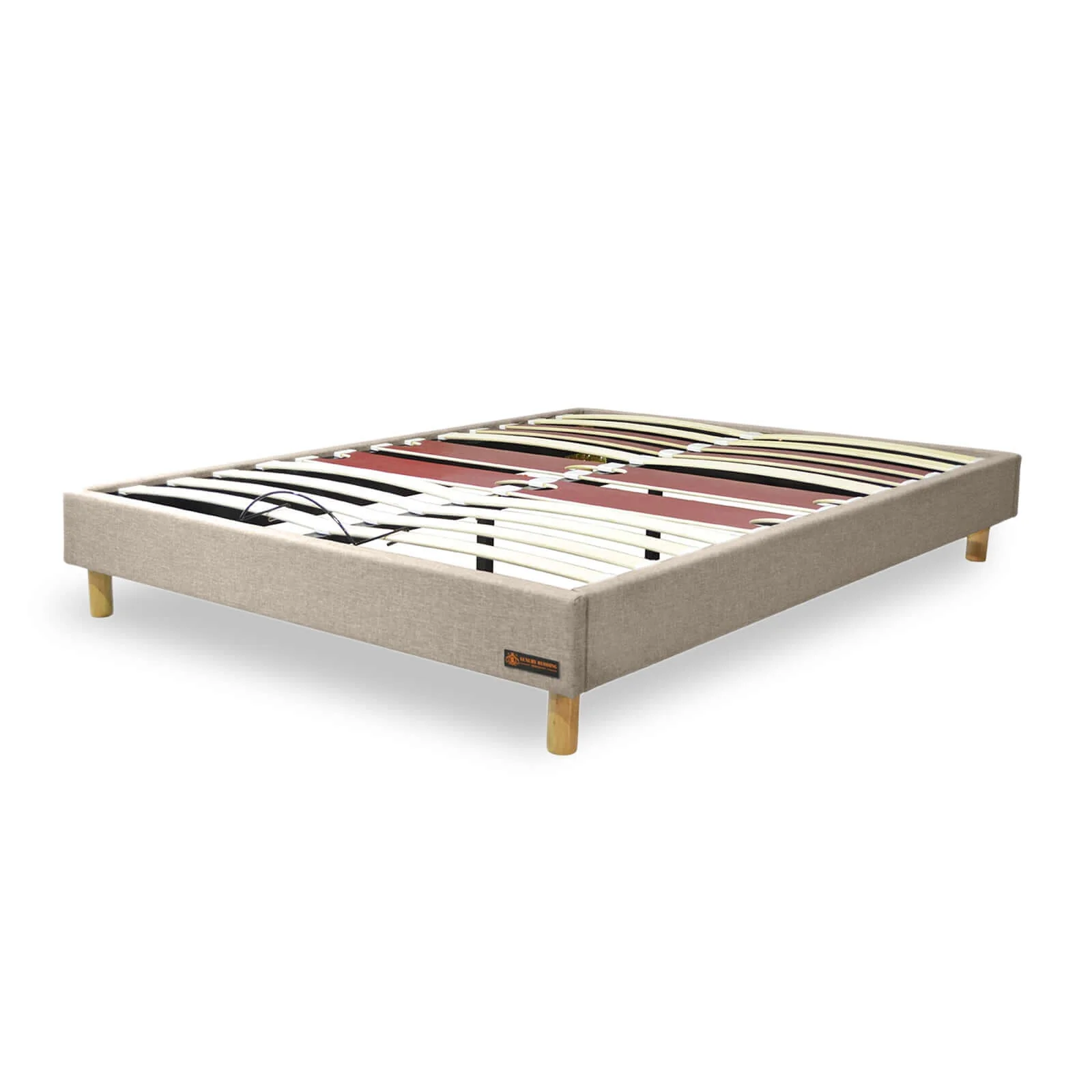 Sommier tissu Eva : Cadre et pieds en bois - sommier à lattes flexibles - Image 6