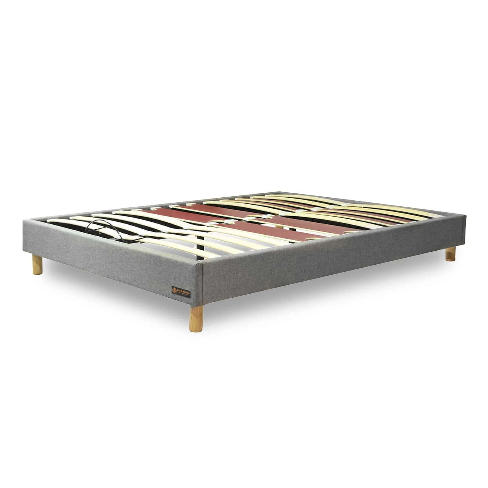 Sommier tissu Eva : Cadre et pieds en bois - sommier à lattes flexibles - Image 7