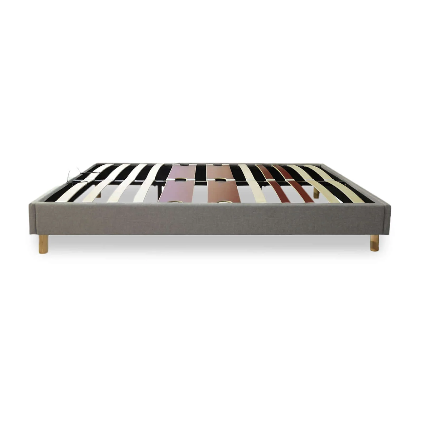 Sommier tissu Eva : Cadre et pieds en bois - sommier à lattes flexibles - Image 9