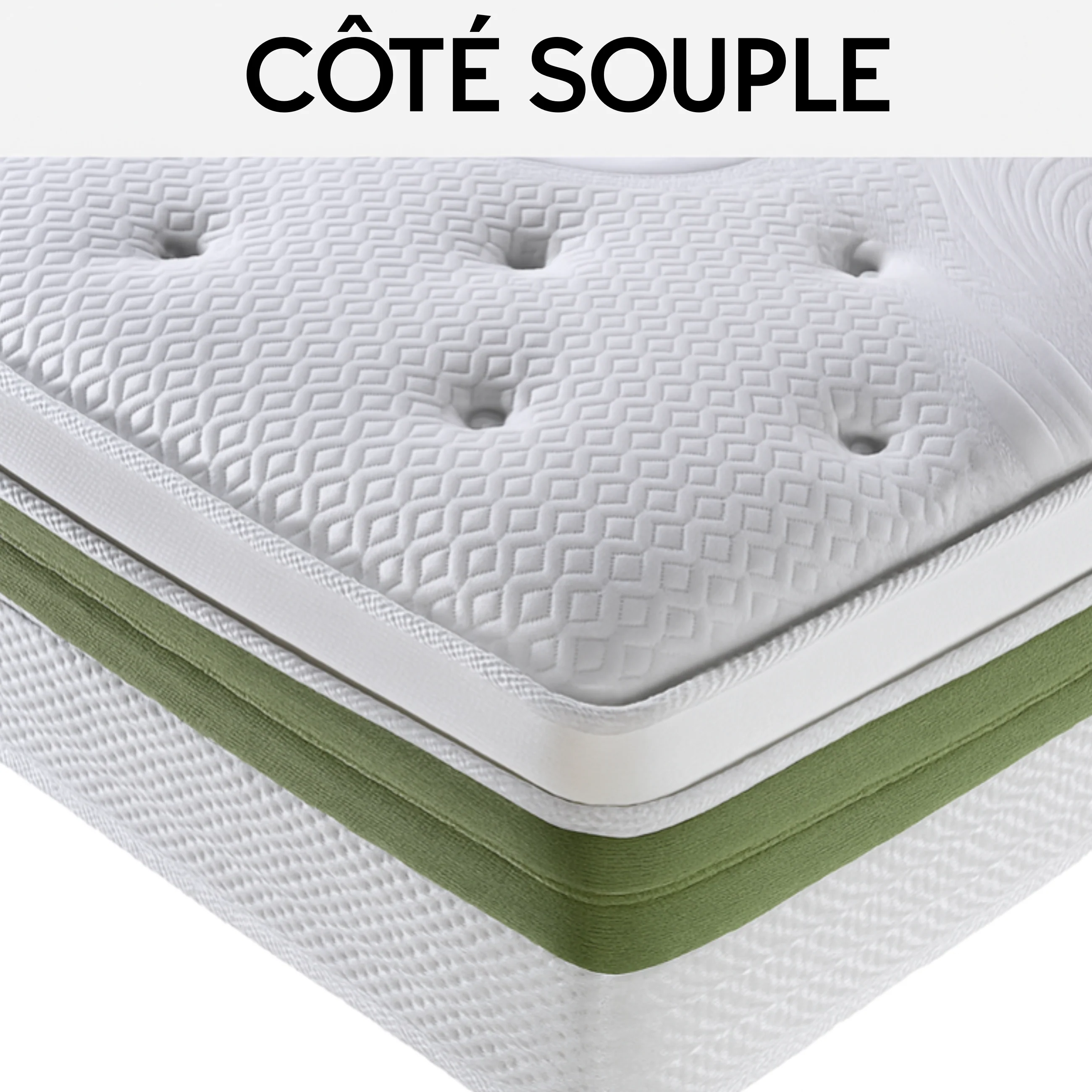 Matelas 2 conforts : Un côté ferme, un côté souple avec mémoire de forme - Image 6