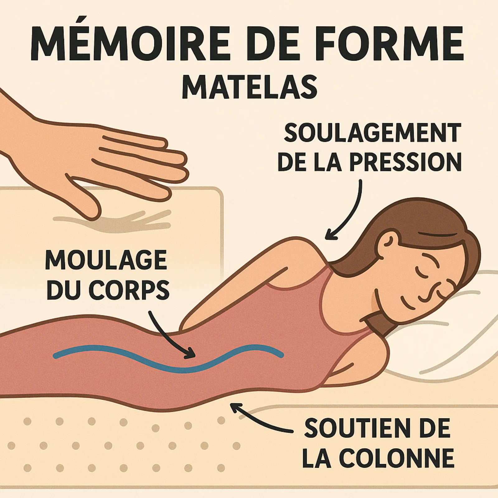 Matelas à mémoire de forme zones ergonomiques - Collection Universel - Image 7