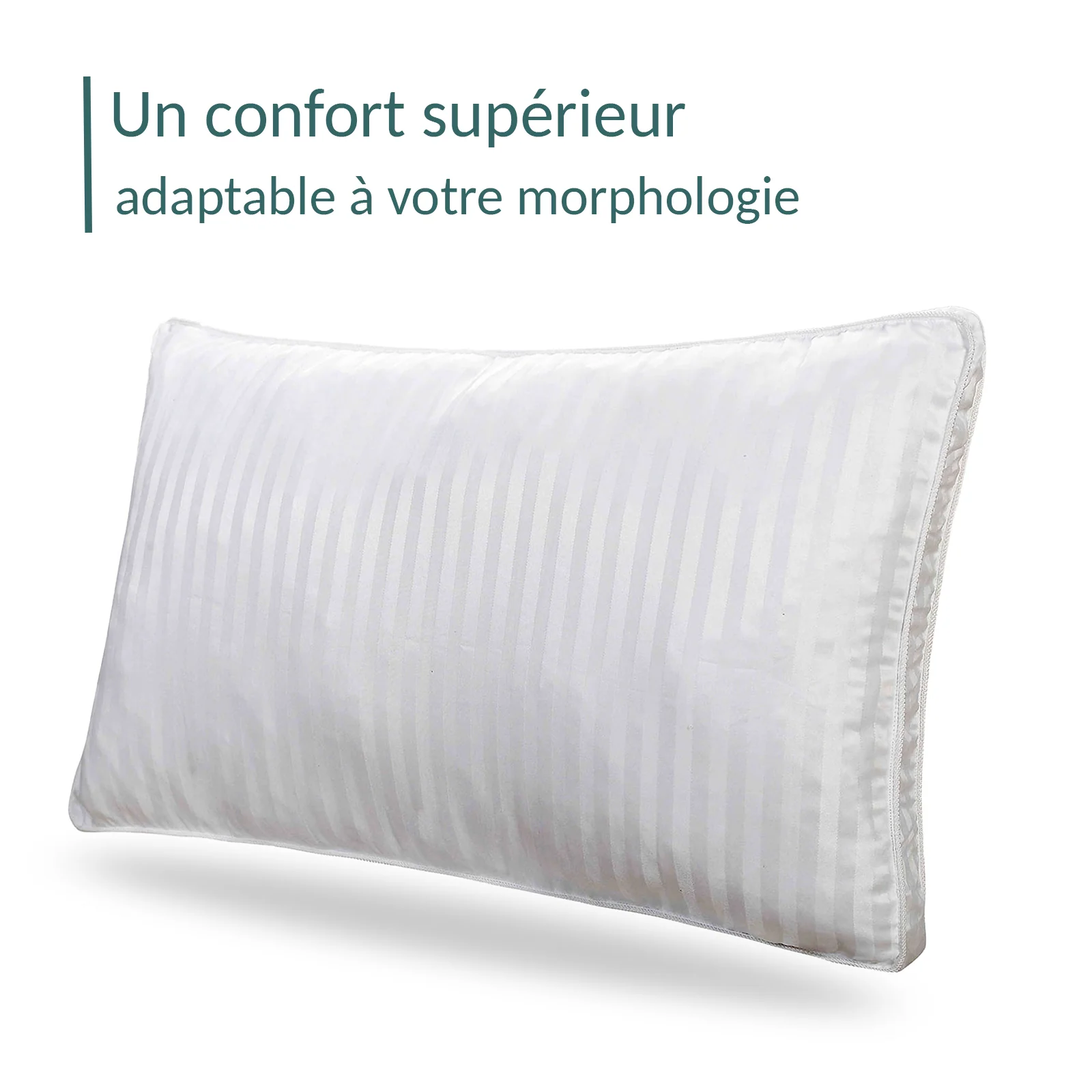 Oreiller microfibre hypoallergénique, 8 cm - Collection Palace - Image 3