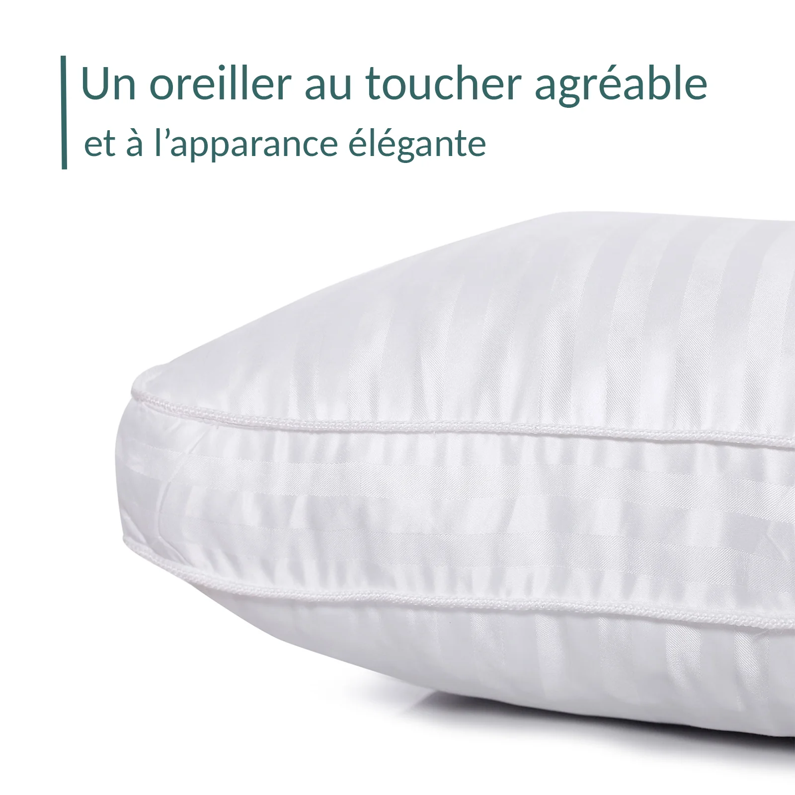 Oreiller microfibre hypoallergénique, 8 cm - Collection Palace - Image 5