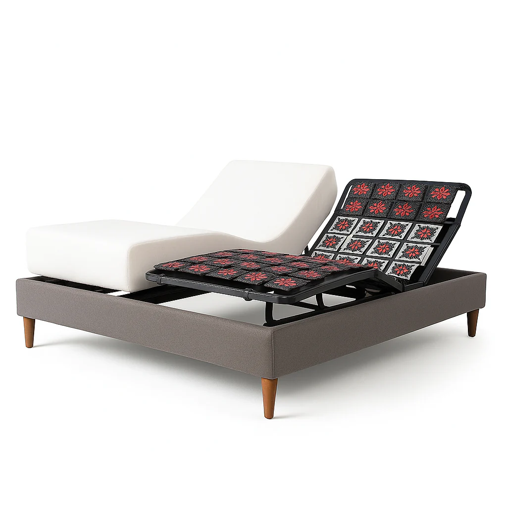 Pack lit électrique orthopédique, simili cuir gris, matelas inclus - Collection Technoflex - Image 7