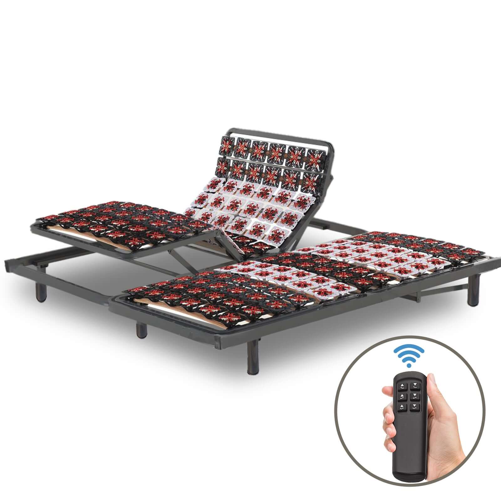 Pack lit électrique orthopédique, simili cuir blanc, matelas inclus - Collection Technoflex - Image 2