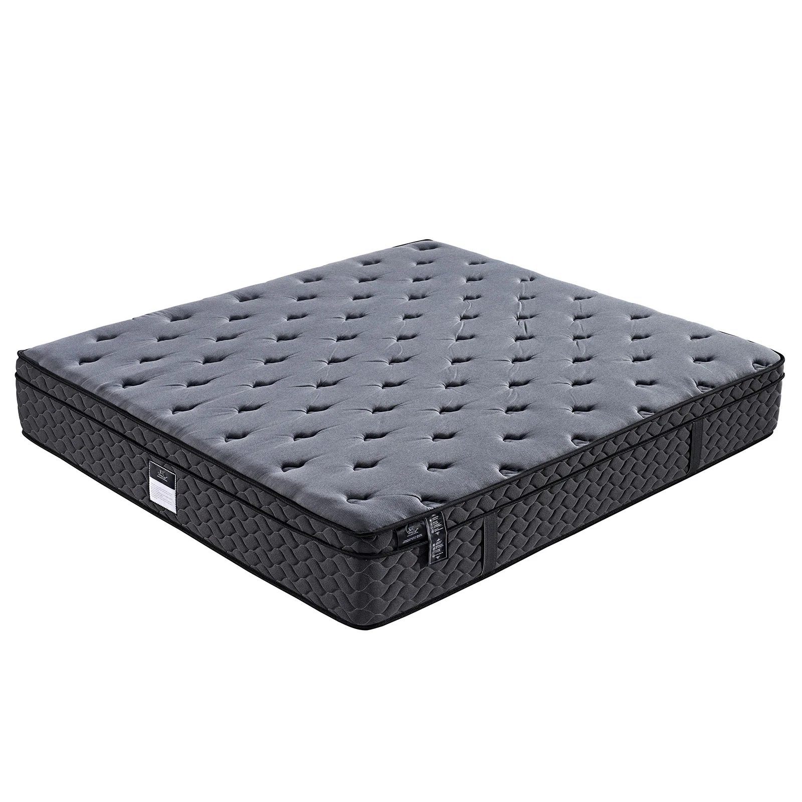 Pack lit, sommier tissu Eva gris clair, matelas bio - Collection Luxury - Image 7