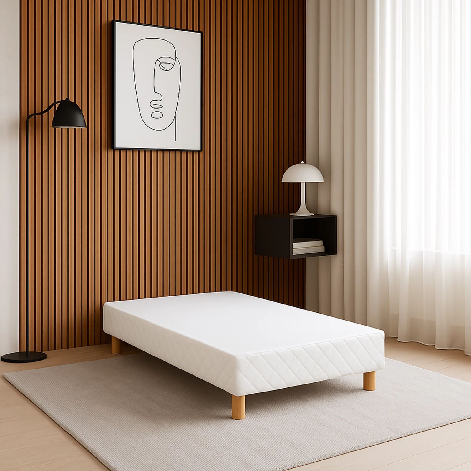 Sommier tapissier, contour tissu, structure bois - Collection Confort - Image 10