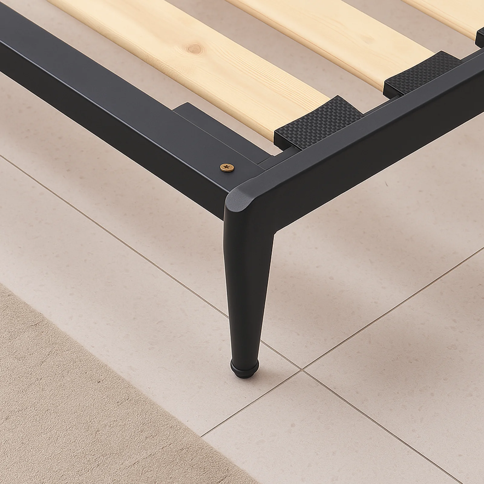 Sommier lit design style industriel, lattes larges, cadre à lattes - Collection Loft - Image 7