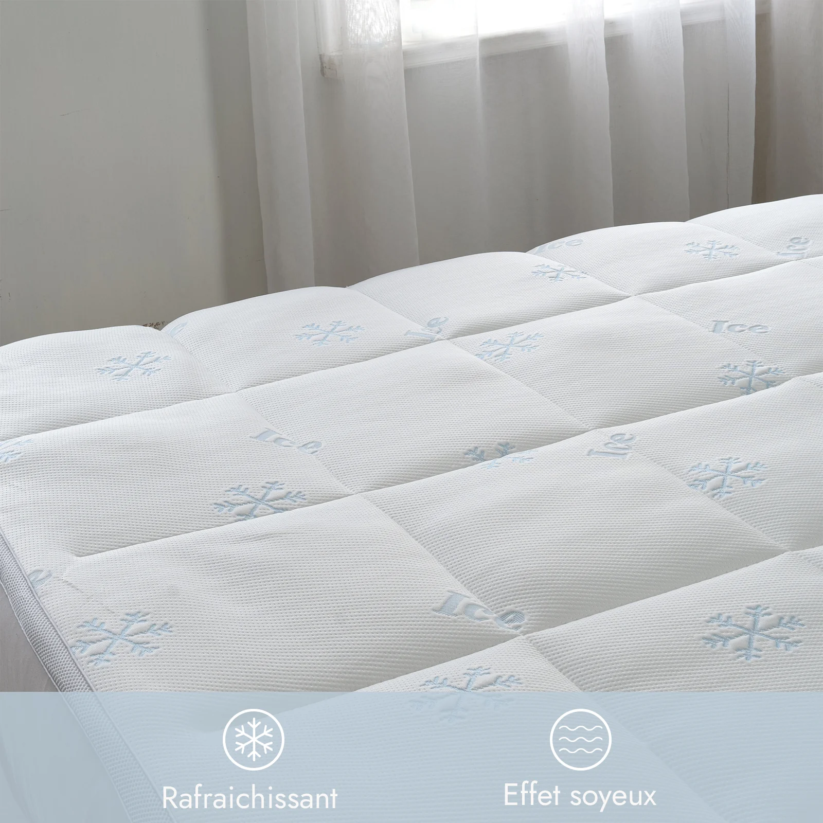 Surmatelas tissu Ice Cool, été, bonnet élastique – Collection été - Image 2
