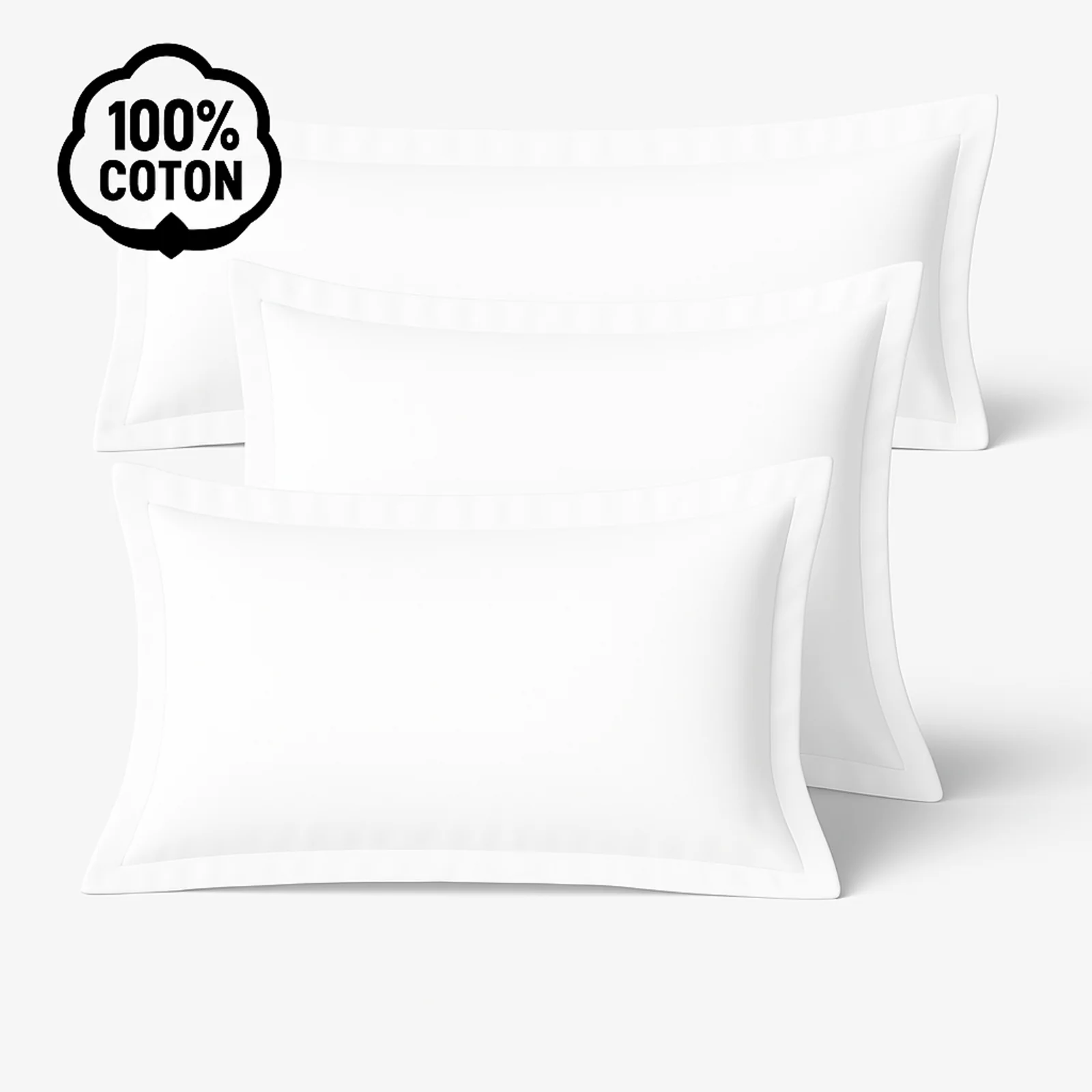 Taie d’oreiller coton blanc, douceur haut de gamme, confort naturel - Collection Coton - Image 6